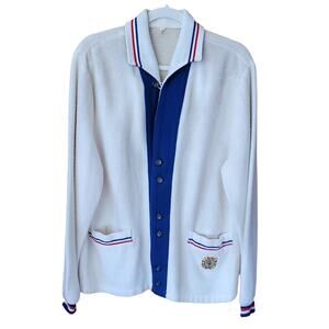 Butwin Vintage 1950's 60's VFW Sweater Cardigan Unisex Patriotic VFW Patch USA